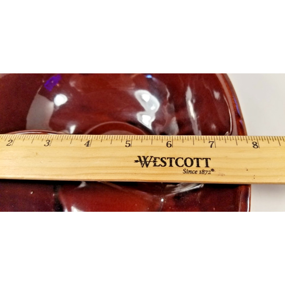 Mar-Crest~Oven-Proof Stoneware Daisy Dot Brown Divided Serving Dish Vtg. MCM, - Picture 2 of 8